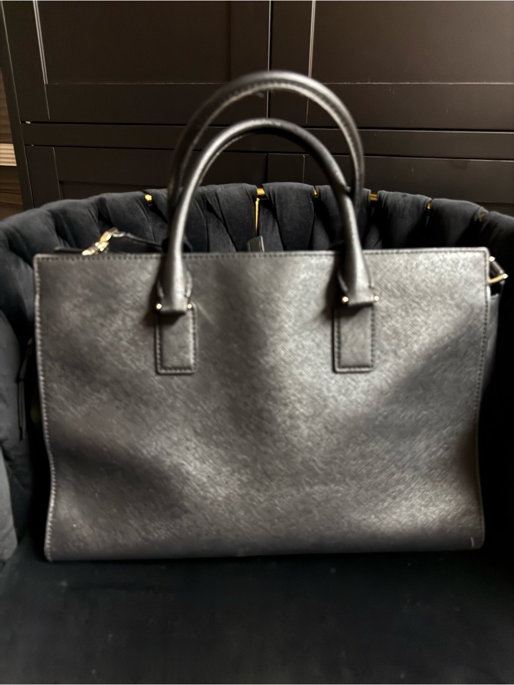 kate spade Black Saffiano Leather Medium Satchel Bag - Picture 2 of 10